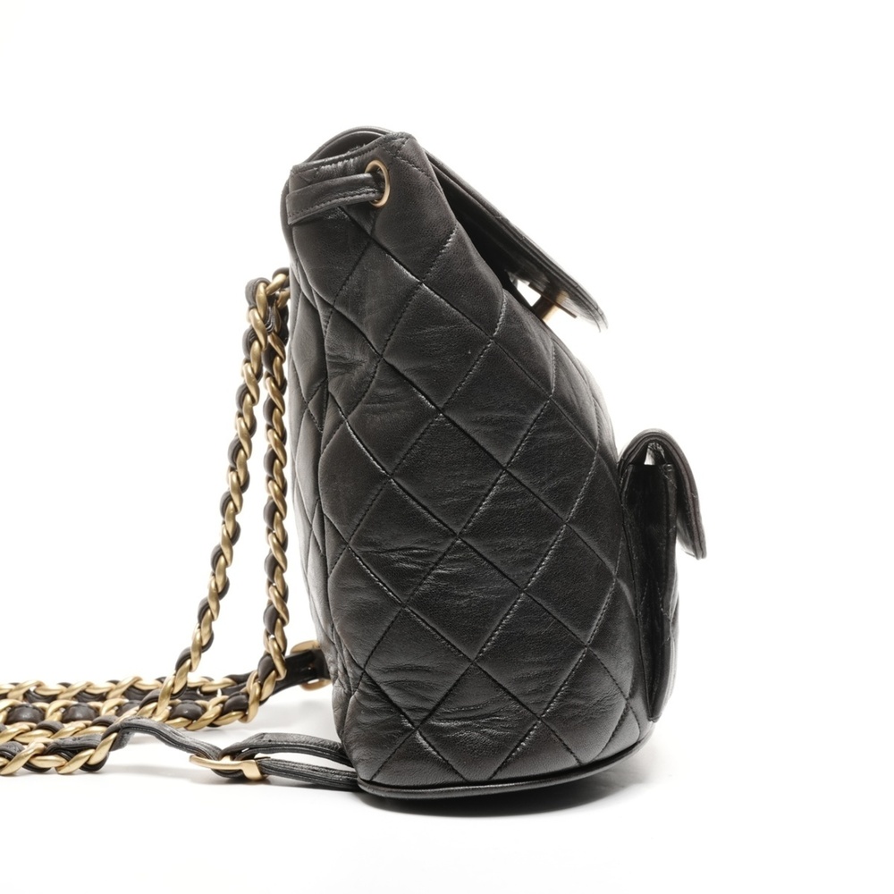 CHANEL No. 3 1994-1996 Lambskin Duma Matelasse Backpack/Daypack in Black - Picture 3 of 15